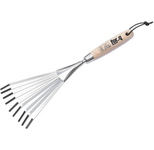 Râteau à feuilles avec manche en bois de la marque for_q