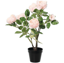 Rose artificielle en pot