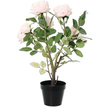 Plante artificielle Rosier dans un pot noir