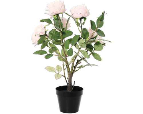 Plante artificielle Rosier dans un pot noir
