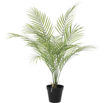 Plante artificielle palmier d'arec dans un pot noir