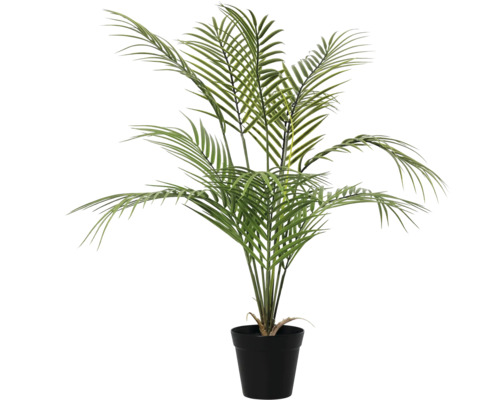 Plante artificielle palmier d'arec dans un pot noir