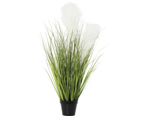 Plante artificielle herbe en pot h 80 cm Plante artificielle décorative avec herbe à plumes en pot