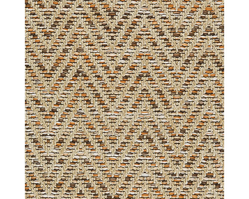 Moquette à poils ras Outsider African Joy caramel FB13 largeur 400 cm (au mètre) Gros plan d'un tissu textile à chevrons