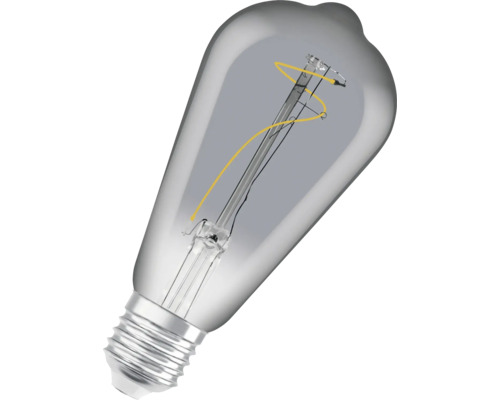 Glühbirne in Tropfenform mit sichtbarem Glühfaden