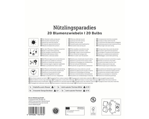 Informations sur Nützlingsparadies 20 bulbes de fleurs