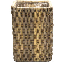 Cache-pot tressé en rotin avec film