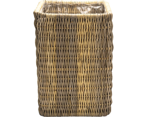 Cache-pot tressé en rotin avec film