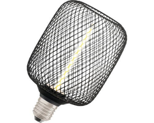 Dekorative LED Lampe mit schwarzem Drahtgeflecht