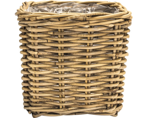 Runder Pflanzkorb aus Rattan
