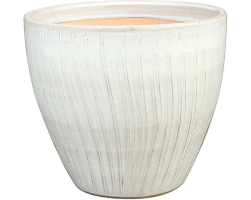 Pflanztopf aus Keramik mit vertikalem Rillenmuster