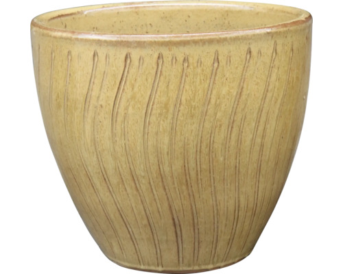 Blumentopf aus Keramik mit vertikalem Rillenmuster