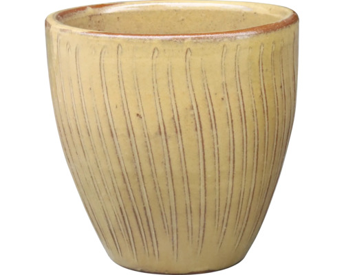 Keramik Blumentopf mit vertikalen Linien