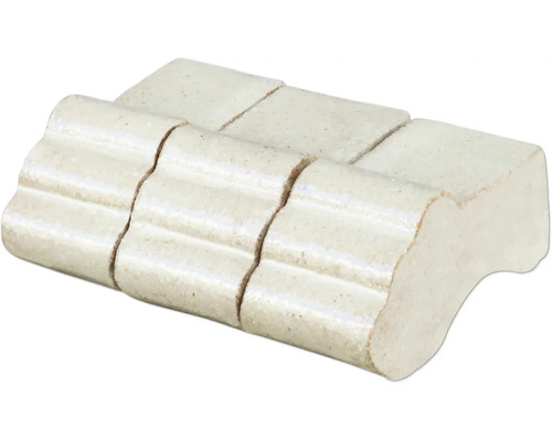 Tonfuss Keramik 3,5 x 7 x 3 cm weiss Reihenweise angeordnete Zierfliesen
