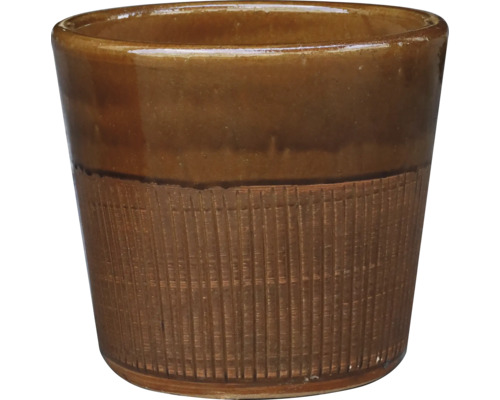 Pot de fleurs en céramique avec texture rainurée