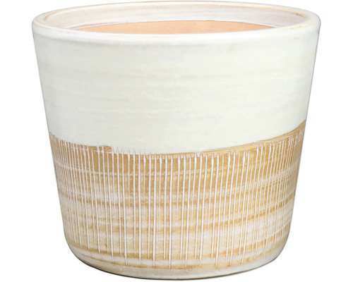 Pot de fleurs avec motif de lignes verticales