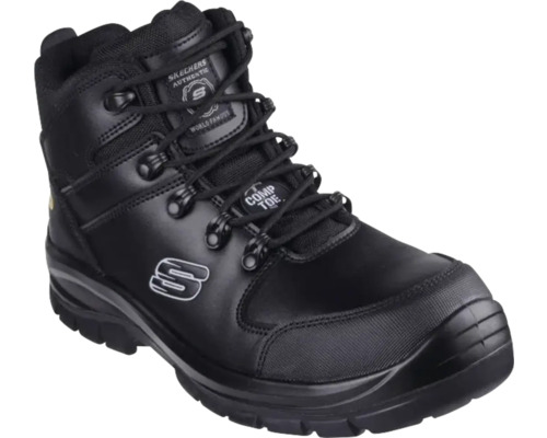 Chaussure de travail montante Skechers noire avec lacets et embout de protection
