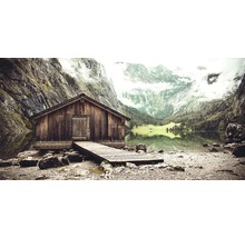 Leinwandbild Lake view cottage 50x100cm