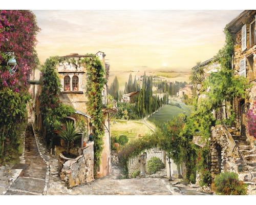 Tableau sur toile Village méditerranéen 84x116 cm