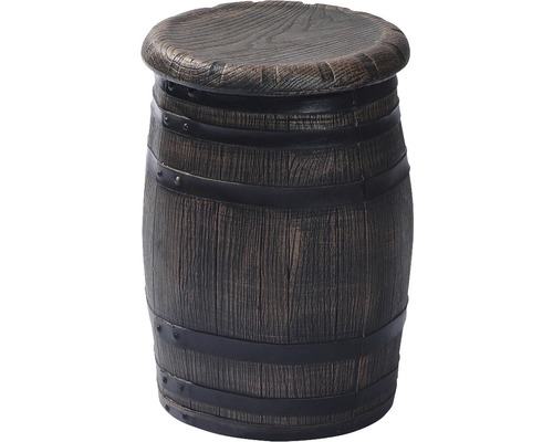 Tabouret en forme de tonneau avec aspect bois