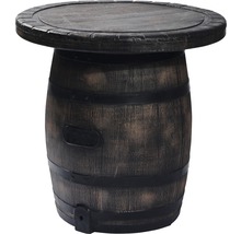 Table tonneau avec plateau rond de style campagnard