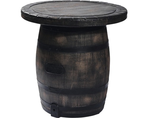 Table tonneau avec plateau rond de style campagnard