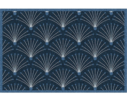 Paillasson anti-salissures Vertueux pissenlits bleu foncé 50x75 cm