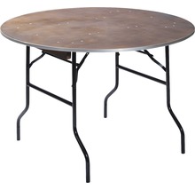 Table pliante ronde avec cadre en métal