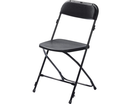 Chaise pliante VEBA Budget en acier noir Chaise pliante noire