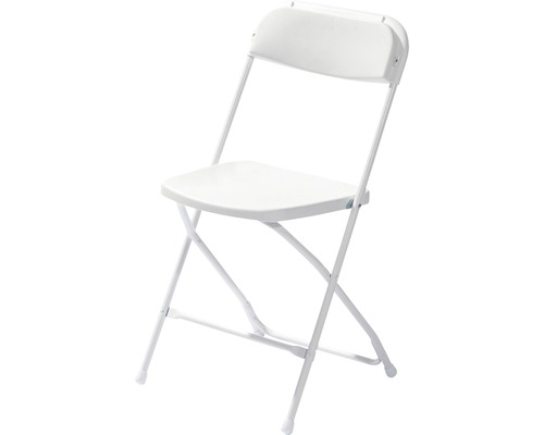 Chaise pliante VEBA Budget en acier blanc Chaise pliante blanche en plastique