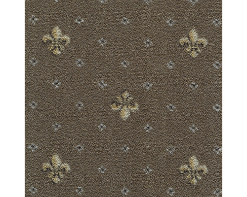 Moquette velours Locanda beige foncé largeur 400 cm (au mètre) Vue détaillée d'un tapis à motif de lys