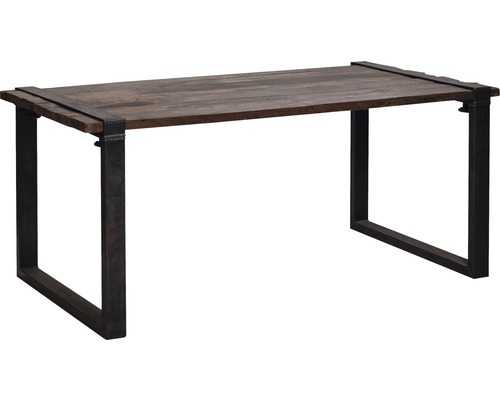 Table de salle à manger avec plateau en bois et structure en métal