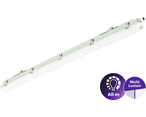 Luminaire pour pièces humides avec symbole Tout-en-un et Multi Lumen