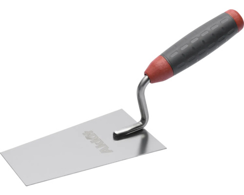 Akkit Putzkelle mit Softgriff rostfrei 140 mm Maurerkelle mit grauem Griff