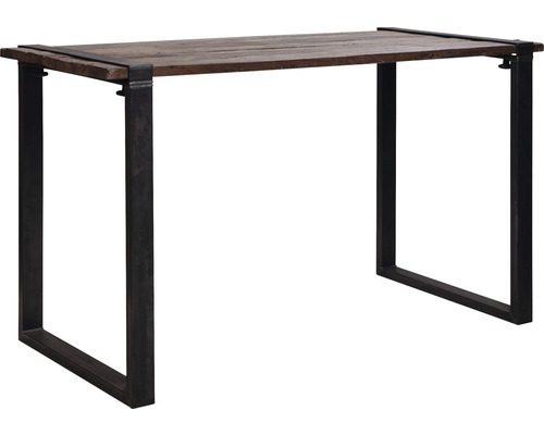 Table avec plateau en bois et structure en métal