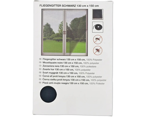 Schwarzes Fliegengitter 130 cm x 150 cm