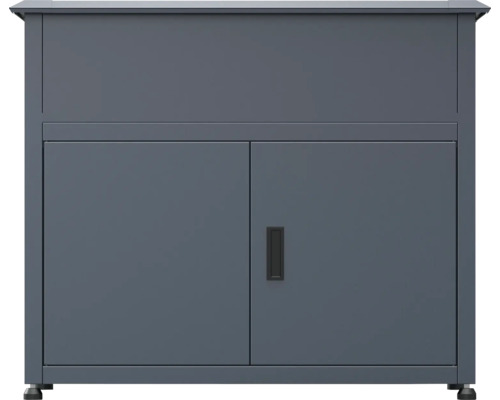Grauer Werkstattschrank mit zwei Türen