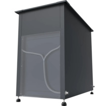 Grauer Regenwassertank mit transparenter Füllstandsanzeige