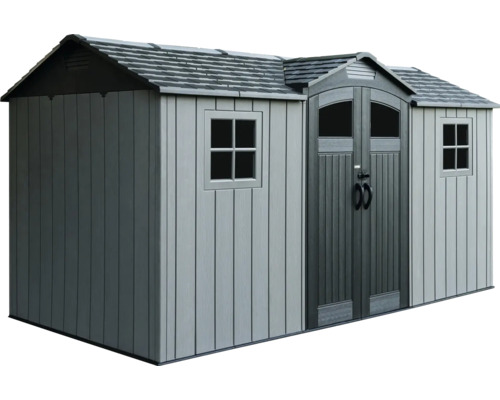 Abri de jardin en plastique avec double porte et fenêtres