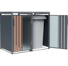 Cache-conteneur avec une poubelle