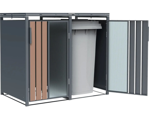 Cache-conteneur avec une poubelle