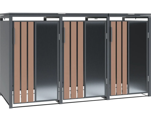 Cache-poubelle pour trois poubelles