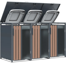 Cache-conteneurs pour trois poubelles