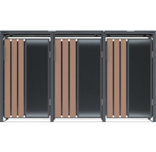 Cache-conteneurs à ordures avec habillage en bois