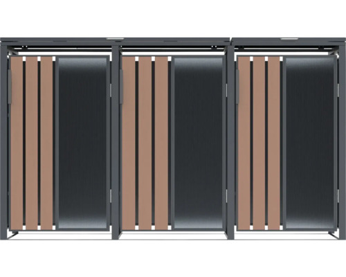Cache-conteneurs à ordures avec habillage en bois