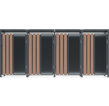 Cache-poubelle avec éléments en bois et en métal