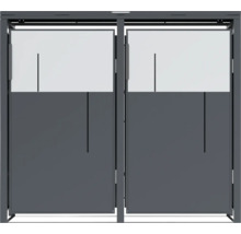 Porte double en métal et verre pour l'extérieur