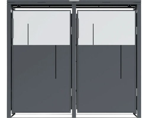 Porte double en métal et verre pour l'extérieur