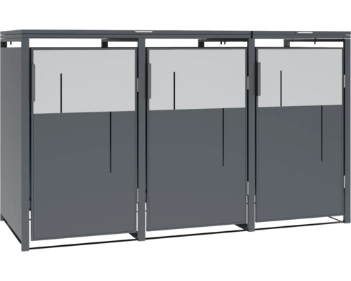 Cache-poubelle pour trois poubelles