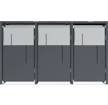 Trois éléments de protection visuelle gris pour le jardin